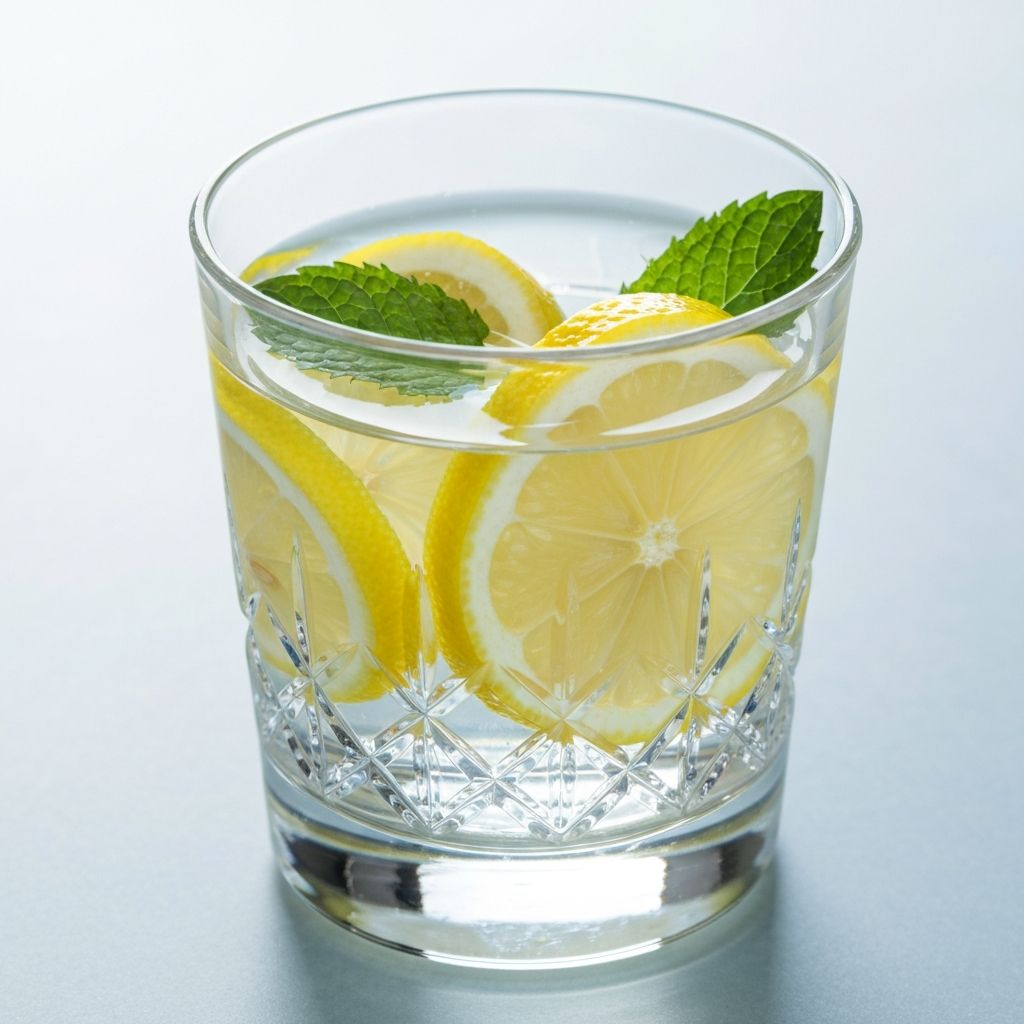 Čaša vode sa limunom i mentom